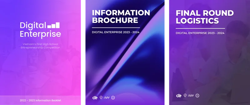Three document covers side by side, the information booklet, the 2023 to 2024 information brochure and the final round logistics pack.