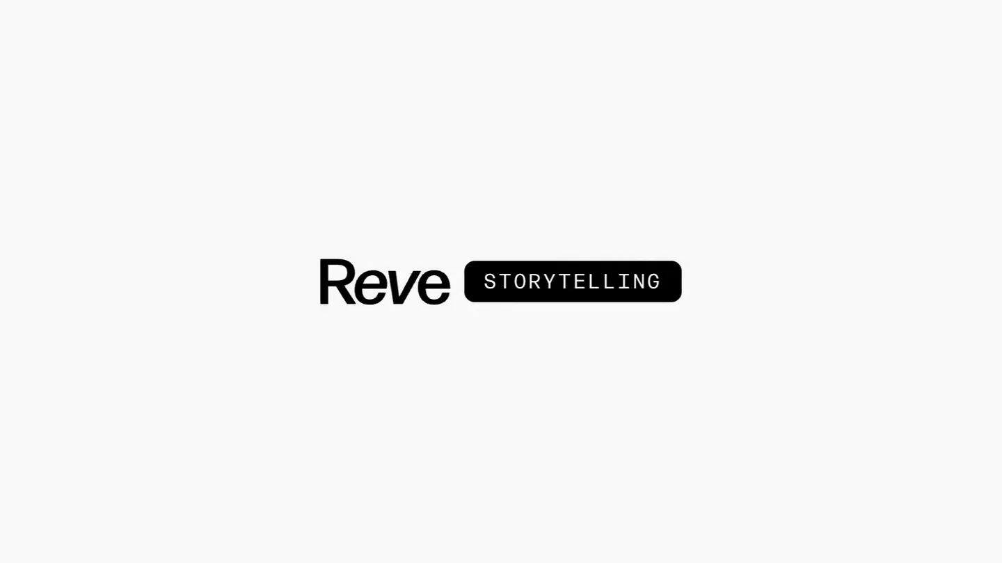 The words David @ Reve blur away until only Reve remains, which moves to center and gains a Storytelling badge.