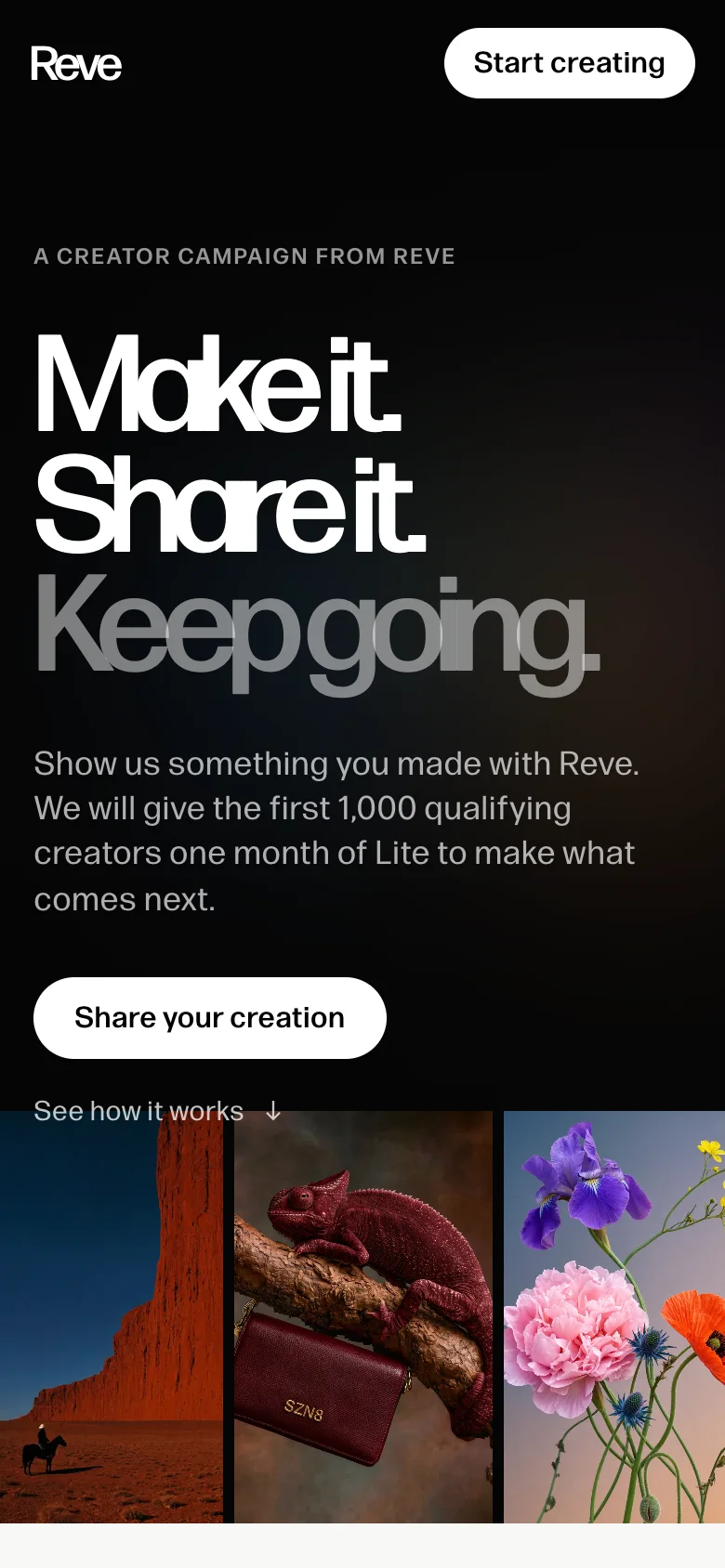 Keep Creating hero on a phone.