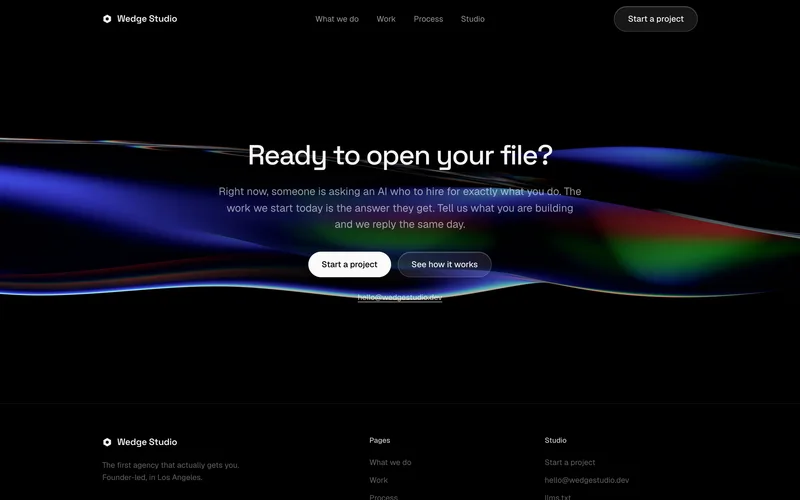 Closing call to action, ready to open your file, over a ribbon